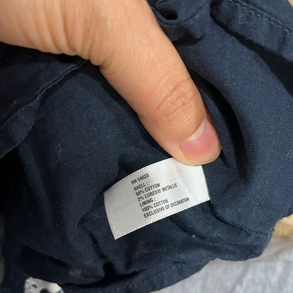 GAP Navy and White Butterfly Print Casual Kids Dress 4t